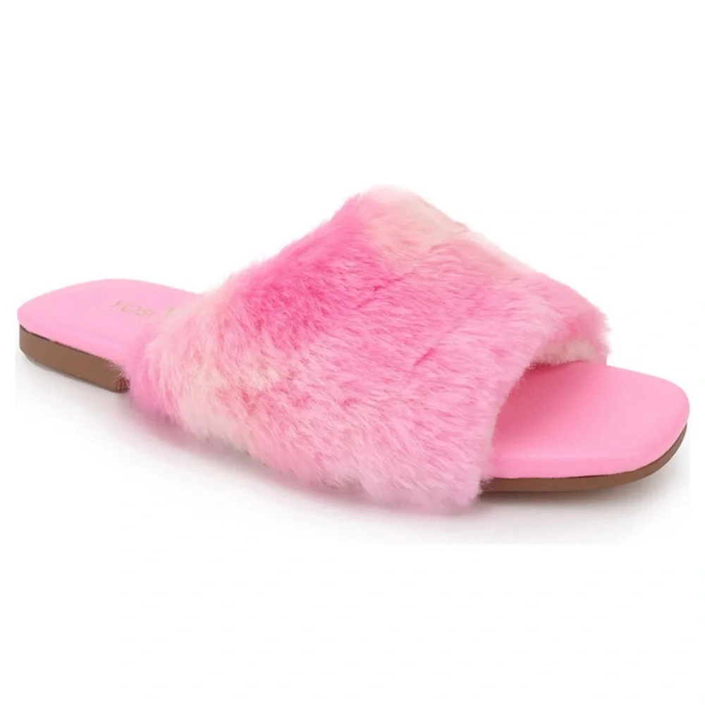 $60 NIB Yosi Samra Kids Fur Slippers Sandals Shoes Miss Nora Sz 12C 13C 1Y 2Y